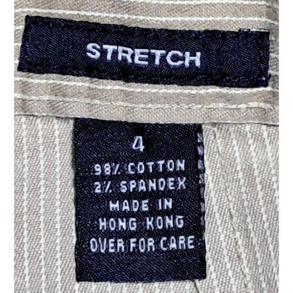 Limited Jeans Mini Skirt Womens Size 4 Tan Striped Cotton Spandex Blend Stretch - Picture 3 of 8